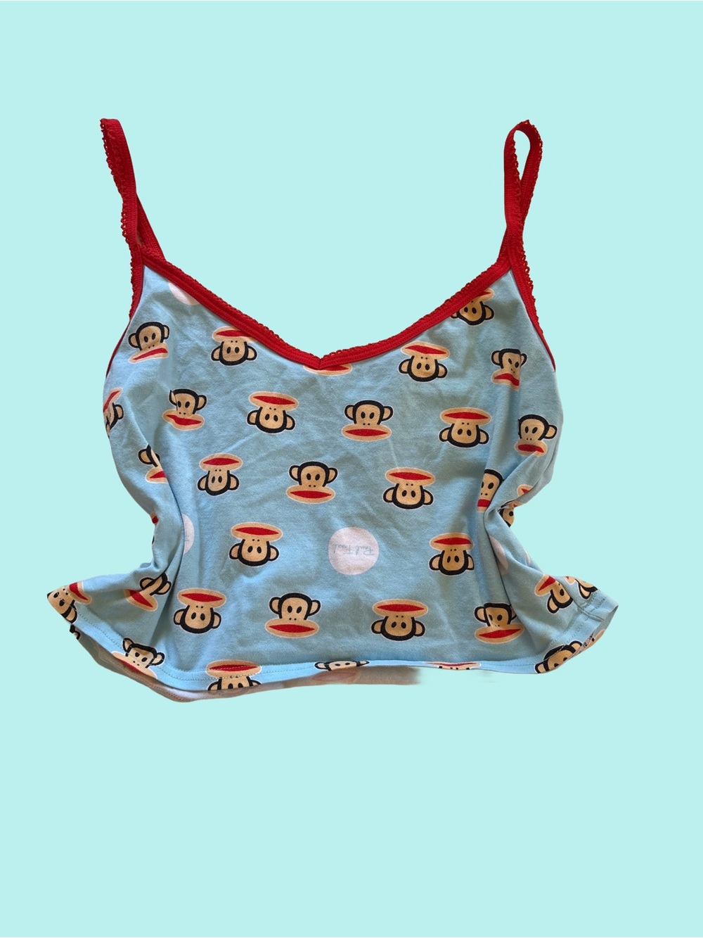 Vintage Paul Frank Baby Blue Lace Trim Cami